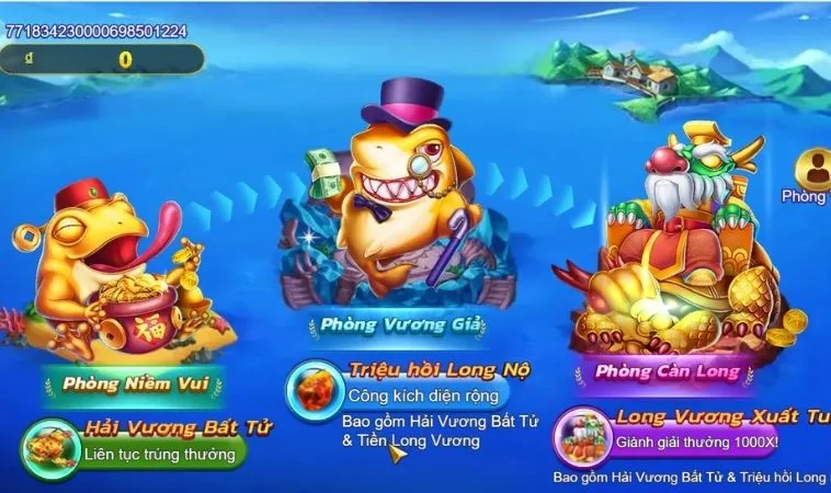 Chinh Phục Đại Dương Cùng Royal Fishing MMLive Và Rinh Thưởng Lớn 2 Các phòng chơi trong game bắn cá Royal Fishing MMLive
